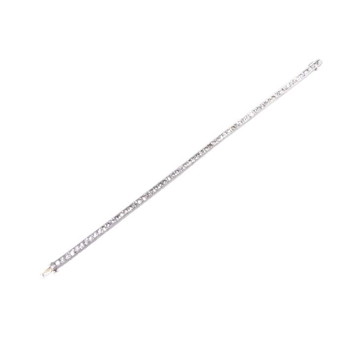 Diamond line bracelet by Cartier, millegrain set with French cut diamonds,